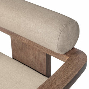 English Elm Relic Outdoor Eucalyptus Dining Chair with Taupe Olefin Cushions Patio Seating B2736P464821