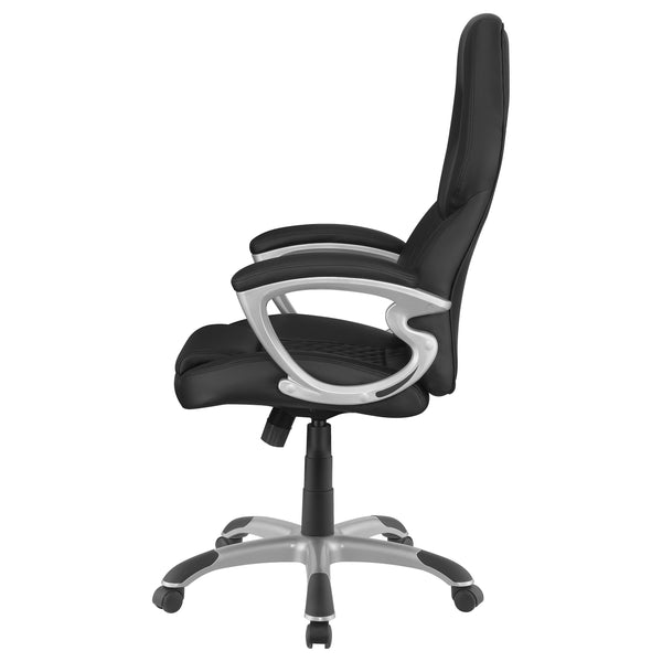 English Elm Bruce sleek Black Upholstered Adjustable Home Office Chair – Ergonomic Swivel, Rolling Casters, Timeless Comfort and Support B062P344908