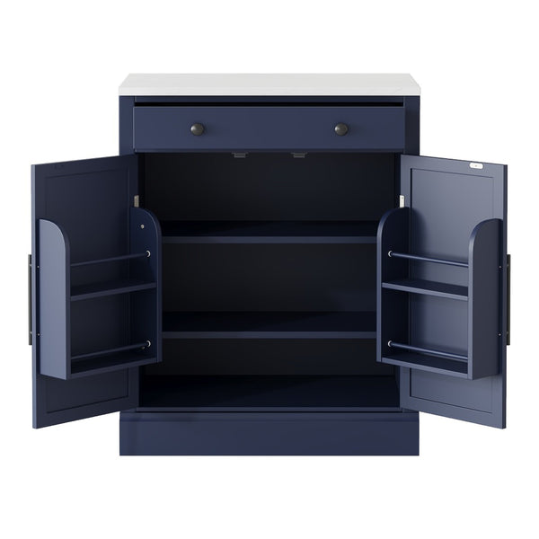 English Elm Topmax Modern Freestanding Kitchen Pantry - Stylish Storage Solution In Blue! N717P221574C-GIGA