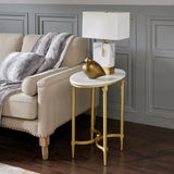 Madison Park Signature Bordeaux Traditional End Table MPS120-0124 White/Gold