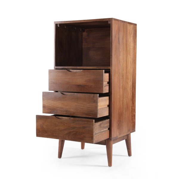 English Elm Christopher Knight Home® - CHEST Mango Wood 3-Drawer Light Oak Mid-Century Modern Nightstand with Display Cubby, 20x41" 69425.00
