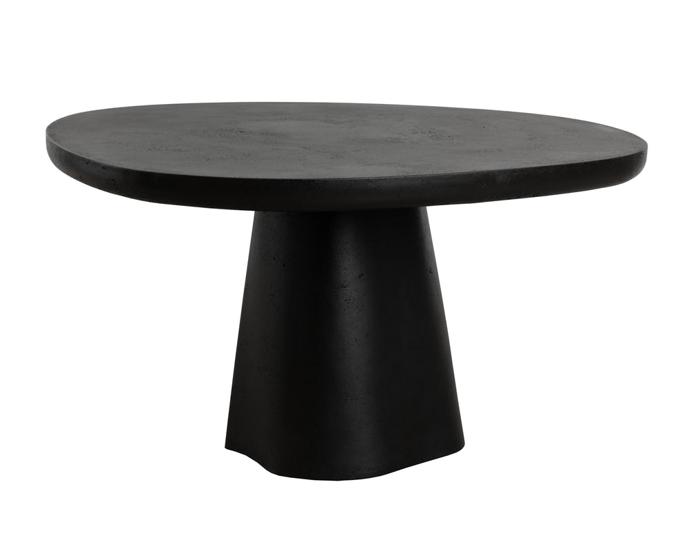 Sunpan Celica Dining Table - Contemporary Asymmetrical Design In Matte Finish For Indoor & Outdoor Elegance Black Concrete 111948