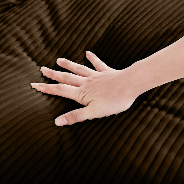 English Elm Brown Corduroy Deep Seat Accent Chair - Plush Comfort, Ergonomic Design & Modular Style For Any Space W714S00655