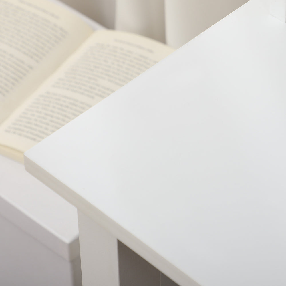 English Elm HOMCOM Modern White Computer Desk with Deep Drawers, Shelves & Corkboard Backwall for Office Organizing W2225P229688