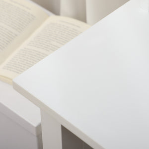 English Elm HOMCOM Modern White Computer Desk with Deep Drawers, Shelves & Corkboard Backwall for Office Organizing W2225P229688