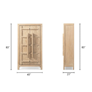 English Elm Rowan Reclaimed Pine Tall Cabinet Crossbar Double Doors Rustic Farmhouse Storage B2719P474455