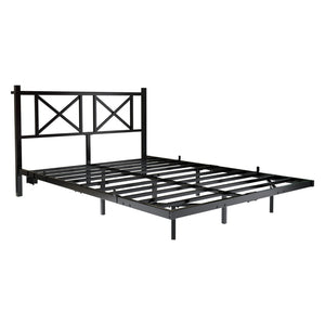 English Elm Full Size Floating Platform Bed with Led Underglow Usb Charging and Storage Headboard W840P383353