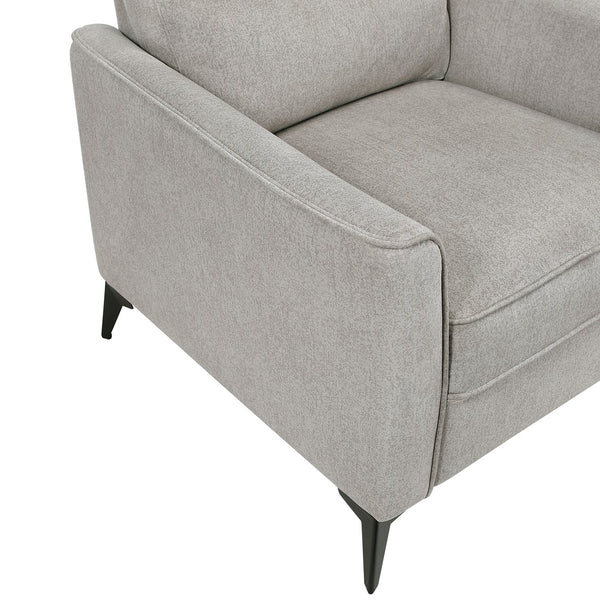 English Elm Modern 3-Piece Sofa Set With Loveseat & Chair – Stylish Tan Microfiber, Durable Black Metal Legs B011S01754