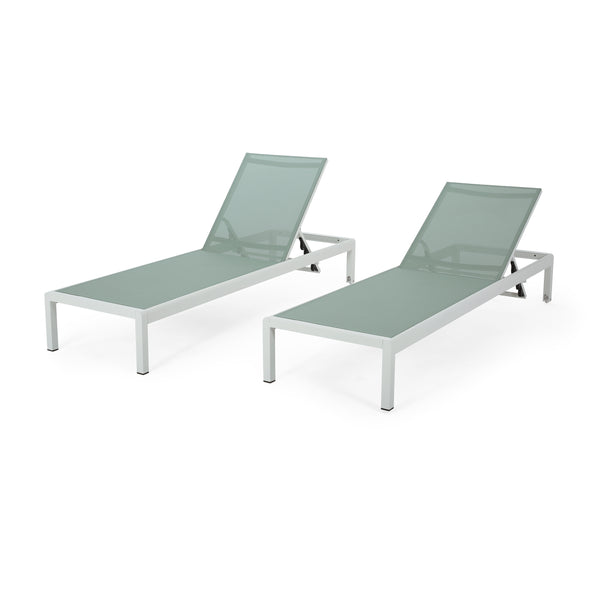 English Elm Christopher Knight Home® - Cape Coral Chaise Lounge - Adjustable Outdoor Lounger With Rust-Resistant Frame & Easy Mobility 57592.00GRNMP2