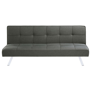 English Elm Joel Grey Tufted Convertible Sofa Bed with Plush Cushioning, Metal Legs, Modern Grey Elegance B062P344956