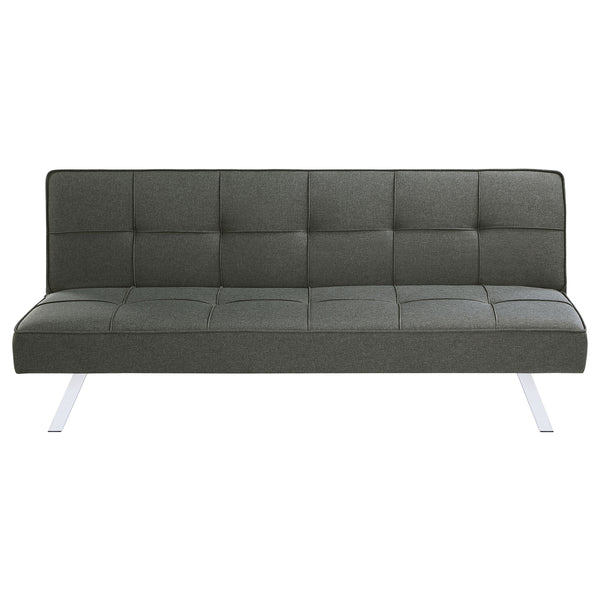 English Elm Joel Grey Tufted Convertible Sofa Bed with Plush Cushioning, Metal Legs, Modern Grey Elegance B062P344956