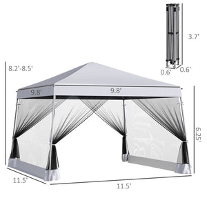 English Elm Outsunny Slant Leg Pop Up Canopy Tent With Mesh, Portable Sun Shelter For Parties & Outdoor Events W2225P200911-GIGA