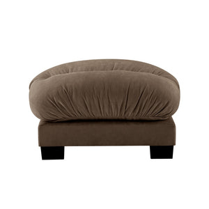 English Elm Flora Chenille Ottoman Pleated Texture Curved Silhouette for Cozy Living Rooms Brown W5656P454506