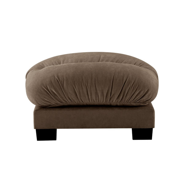 English Elm Flora Chenille Ottoman Pleated Texture Curved Silhouette for Cozy Living Rooms Brown W5656P454506