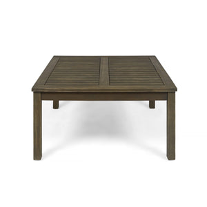 English Elm Perla Square Acacia Wood Coffee Table Grey Finish Indoor Outdoor Patio Living Room 59098.00GRY