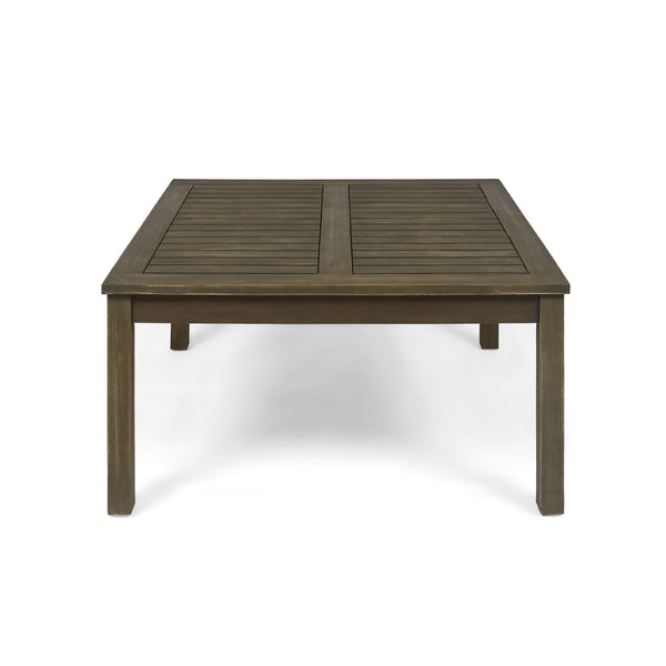 English Elm Perla Square Acacia Wood Coffee Table Grey Finish Indoor Outdoor Patio Living Room 59098.00GRY