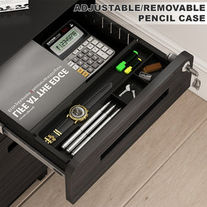 English Elm White Steel Mobile Filing Cabinet Three Drawers Locking Under Desk Office Storage W1247P145907