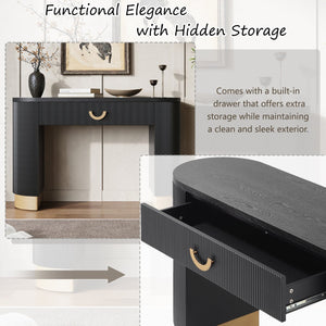 English Elm Christopher Knight Home® - Mirod Modern Console Table - Stylish Vertical Ribbed Design With Functional Drawer & Sleek Storage N760P281361B