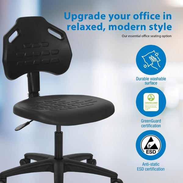 OSP Home Furnishings Armless Task Chair with Lumbar Support Urethane Seat for Modern Office Workstations KH81313