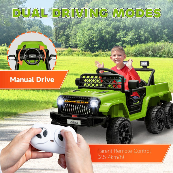 English Elm Qaba 12v Four Motor Kids Electric Ride on Truck with Trailer and Parent Remote W2225P249885