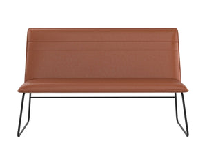 Sunpan HUXLEY Banquette in Hazelnut Faux Leather - Mid-Century Modern Design for Stylish Seating Solutions 109150