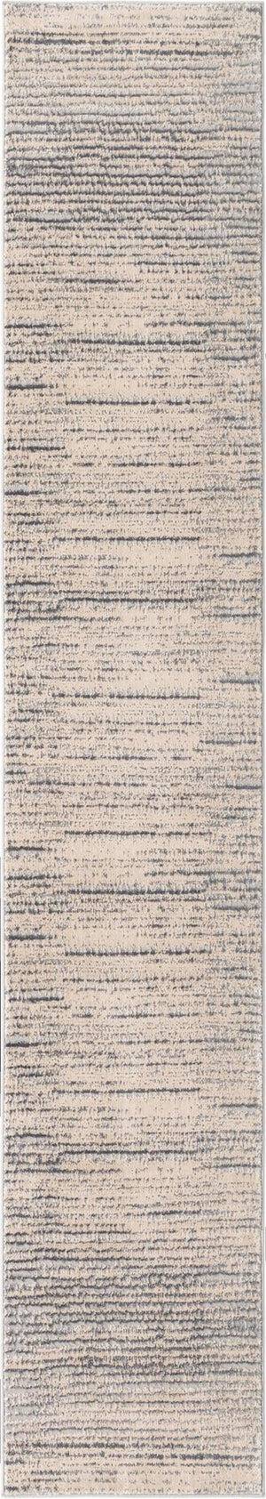 Unique Loom Oasis Calm Machine Made Abstract Rug Cream, Ivory/Gray 2' 0" x 12' 2"