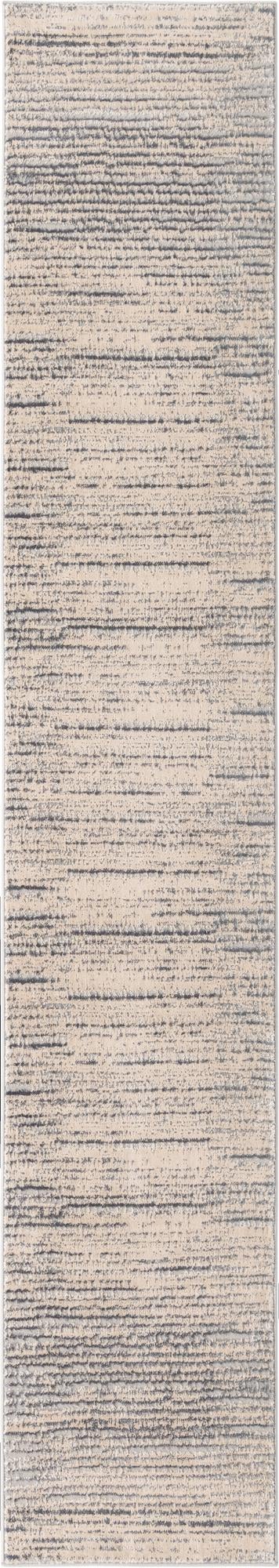 Unique Loom Oasis Calm Machine Made Abstract Rug Cream, Ivory/Gray 2' 0" x 12' 2"