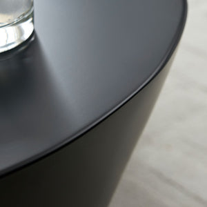 English Elm 50 Inch Sculptural Fiberglass Coffee Table Gloss Black Organic Shape for Living Room W876P400326