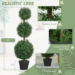 English Elm 2 Faux Boxwood Ball Topiary Trees Uv Resistant Pe Foliage Potted Indoor Outdoor T3971P409970