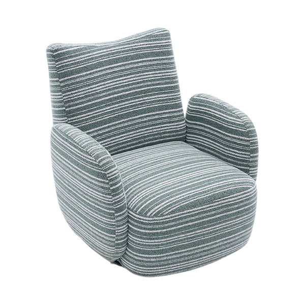 English Elm Modern Boucle 360° Swivel Leisure Chair with High‑Resilience Sponge, Supportive Curve, 550lb Capacity Mint Green W395P355484