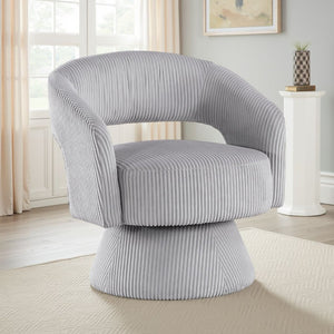 English Elm Lessa Swivel Accent Chair with Foam Cushion Round Base for Living Room Corners Gray B056P417030