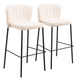 Linz Barstool - Set of 2 Cream 109782 Zuo Modern