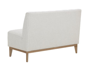 Sunpan Kosovo Banquette – Luxe Comfort with Elegant Tufting and Distinctive Wood Character for Your Space Natural / Copenhagen White