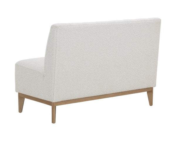Sunpan Kosovo Banquette – Luxe Comfort with Elegant Tufting and Distinctive Wood Character for Your Space Natural / Copenhagen White