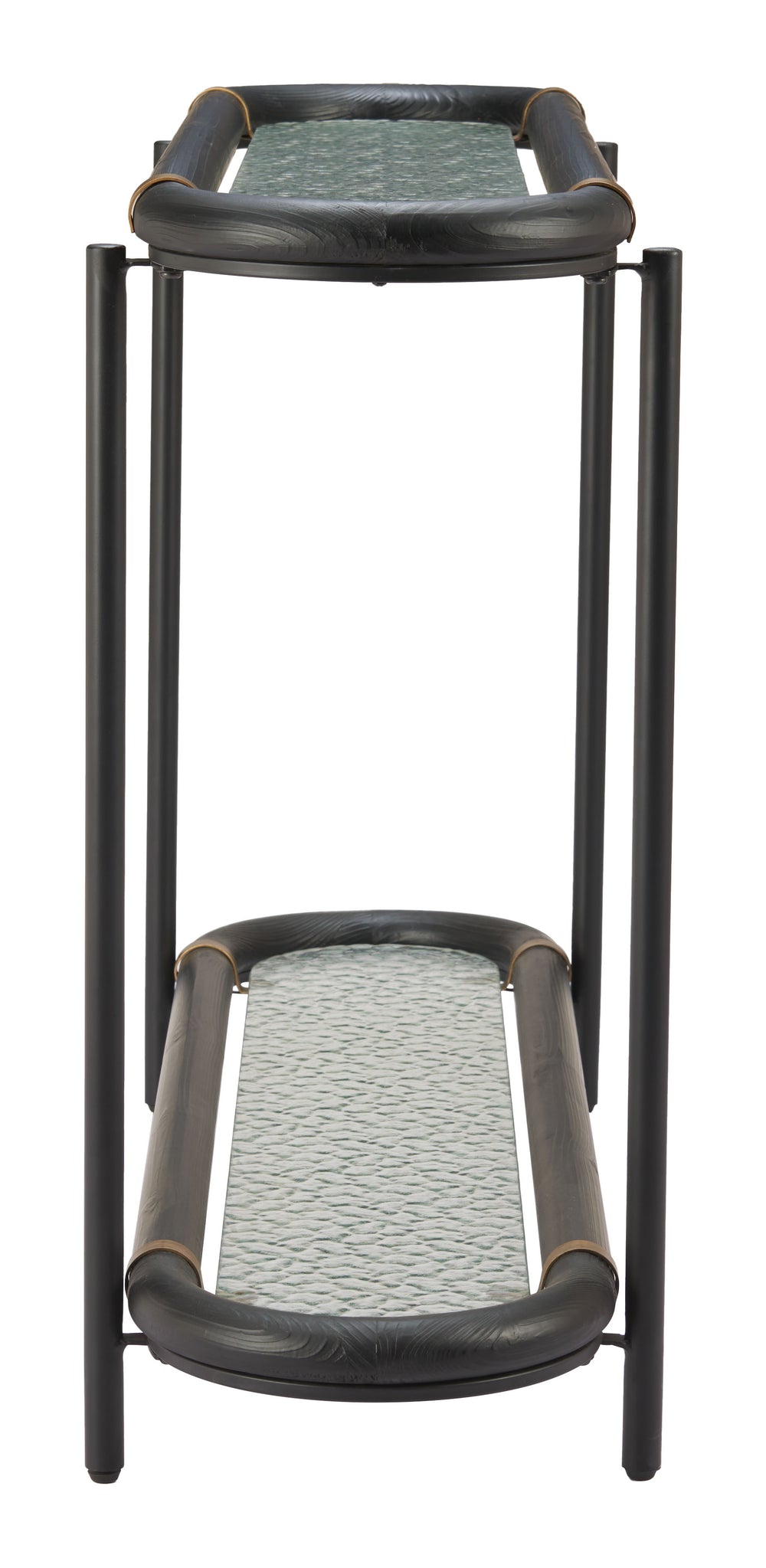 Zuo Modern Aneis Console Table In Black – Modern Elegance With Rippled Glass, Fir Wood, And Steel Construction Black Glass,Fir Wood,Steel 110725-zuo-modern