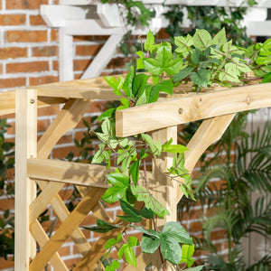 English Elm Outsunny 3-Seat Garden Arbor Bench With Pergola & Trellises - Perfect For Climbing Plants & Outdoor Decor W2225P174443-GIGA