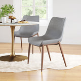 Magnus Dining Chair - Set of 2 Slate Gray & Walnut 109934 Zuo Modern