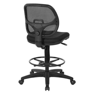 OSP Home Furnishings Deluxe Ergonomic Mesh Back Drafting Chair with Lumbar Support and Adjustable Footrest A DC2990-A