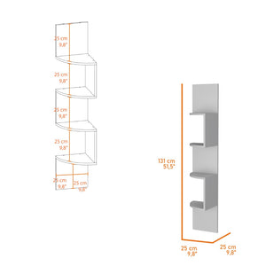 English Elm Rosebud Four Tier Corner Floating Shelf Unit for Minimalist Living Room Display B128P176175