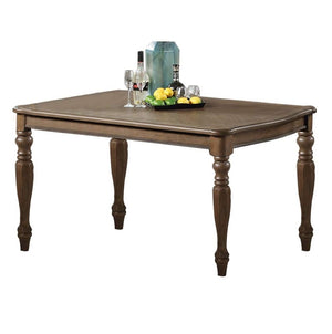English Elm Transitional Two-tone Rectangular Dining Table Seats Six with Carved Leg Detail Oak B011P222857