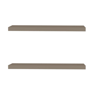English Elm Iva Recessed Floating Shelf Set of 2 in Taupe Melamine – 31.5" Wide, Sleek Wall Storage & Display Solution B128P237164