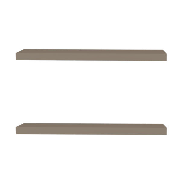 English Elm Iva Recessed Floating Shelf Set of 2 in Taupe Melamine – 31.5" Wide, Sleek Wall Storage & Display Solution B128P237164