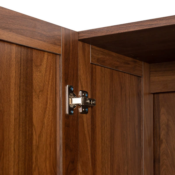 English Elm Pantry Tall Cabinet with 2 Doors & 3 Adjustable Shelves for Versatile Kitchen, Laundry, OfficeStorage W331S00185