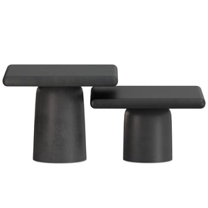 English Elm Zachary Cast Aluminum 2-Piece Coffee Table Set in Graphite & Black Nickel – Handcrafted, Textured Chic B136P239030