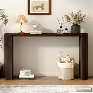 English Elm U_Style Modern Porch Table With Semi-Cylindrical Legs - Elegant Console For Foyer, Living Room & More N711P245617D-GIGA