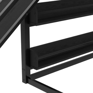 English Elm Twin Metal Loft Bed with Slide Basketball Hoop Climbing Wall and Built-in Shelves W1580S00343