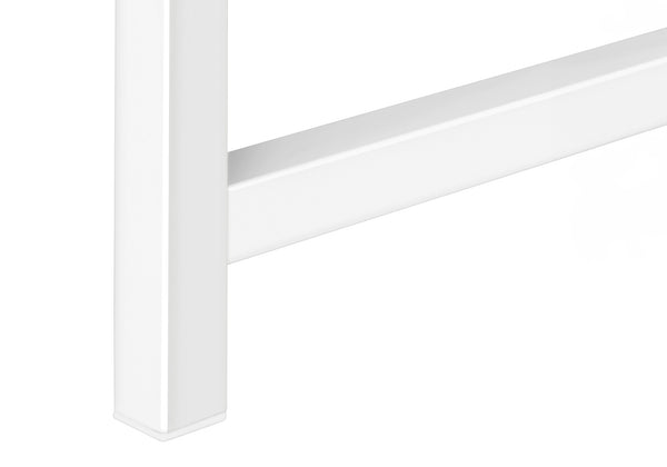 English Elm Accent Table - Modern L-Shaped Console For Entryway, Living Room & Bedroom - White Metal & Laminate B2710P218966