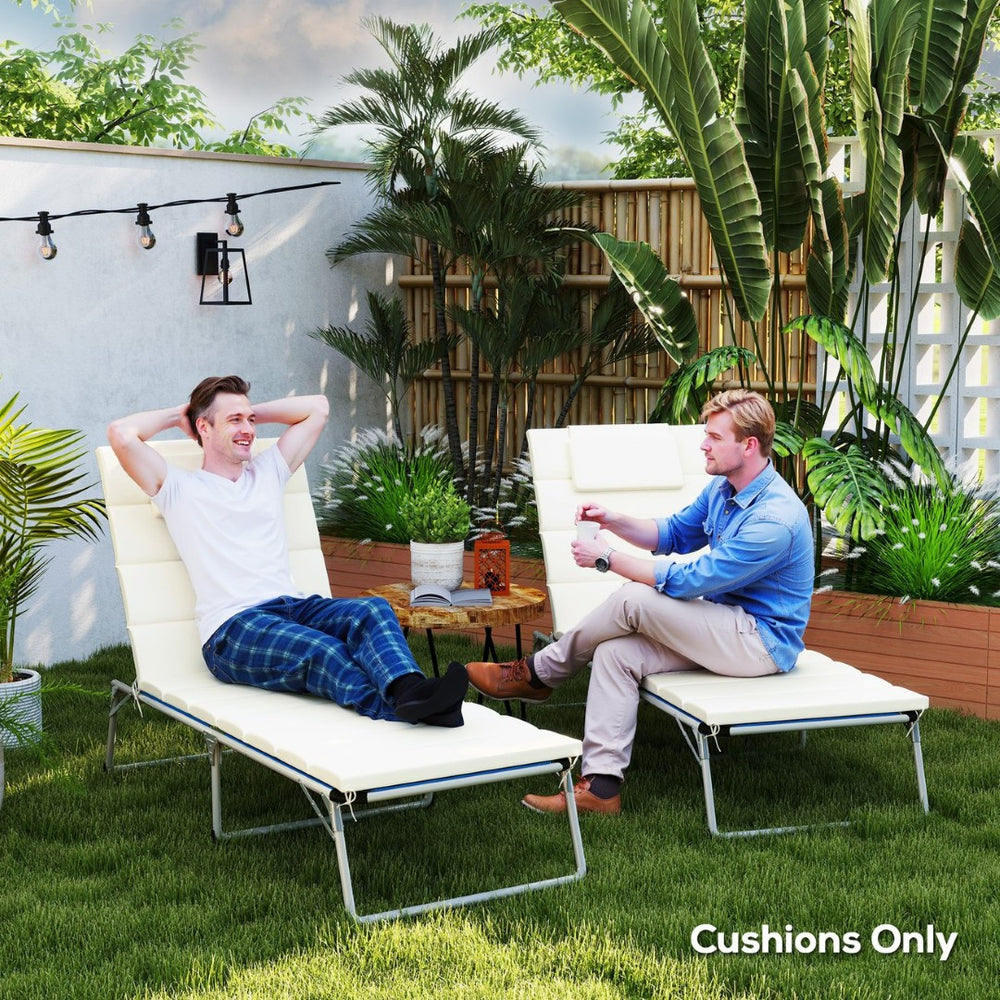 English Elm Outsunny Upf50 Olefin Chaise Cushions Set of 2 with Foam Core for Patio Poolside W2225P485598