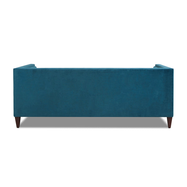 English Elm Jennifer Taylor Home - Jack 84" Modern Tuxedo Tufted Sofa in Plush Velvet with Shelter Arms, Reversible Cushions, Pillows Blue B2719P238406