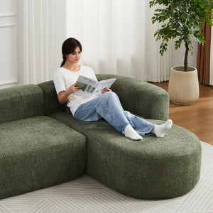 English Elm [video]109.4" Chenille Modular Cloud Sectional Plush L-shape Sofa for Modern Living Rooms W3505S00055